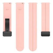 20mm Universal Flat Head Groove Folding Black Buckle Silicone Watch Band(Light Pink)