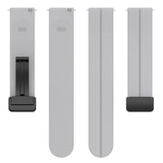 20mm Universal Flat Head Groove Folding Black Buckle Silicone Watch Band(Light Grey)