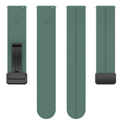 20mm Universal Flat Head Groove Folding Black Buckle Silicone Watch Band(Dark Green)