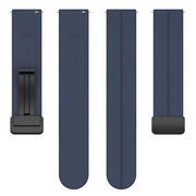 20mm Universal Flat Head Groove Folding Black Buckle Silicone Watch Band(Midnight Blue)