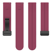 22mm Universal Flat Head Groove Folding Black Buckle Silicone Watch Band(Wine Red)