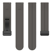 22mm Universal Flat Head Groove Folding Black Buckle Silicone Watch Band(Space Grey)