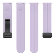 22mm Universal Flat Head Groove Folding Black Buckle Silicone Watch Band(Purple)