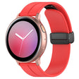 22mm Universal Flat Head Groove Folding Black Buckle Silicone Watch Band(Red) - Smart Wear by PMC TechLife | Online Shopping South Africa | PMC TechLife