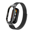For Xiaomi Mi Band 8 Integrated Metal Case + Milanese Magnetic Watch Band(Black) - Smart Wear by PMC TechLife | Online Shopping South Africa | PMC TechLife