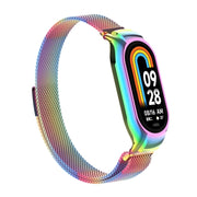 For Xiaomi Mi Band 8 Integrated Metal Case + Milanese Magnetic Watch Band(Colorful)