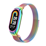 For Xiaomi Mi Band 8 Integrated Metal Case + Milanese Magnetic Watch Band(Colorful)