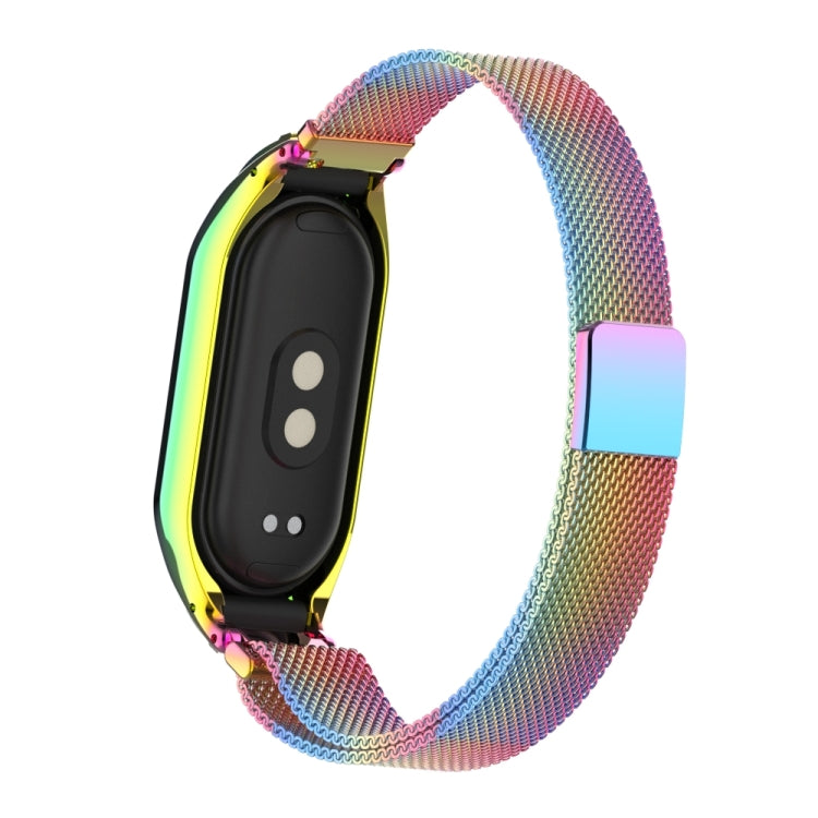 For Xiaomi Mi Band 8 Integrated Metal Case + Milanese Magnetic Watch Band(Colorful)