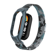 For Xiaomi Mi Band 8 Integrated Metal Case + Milanese Magnetic Watch Band(White)