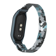For Xiaomi Mi Band 8 Integrated Metal Case + Milanese Magnetic Watch Band(White)