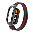 For Xiaomi Mi Band 8 Integrated Metal Case + Milanese Magnetic Watch Band(Black+Red) - Smart Wear by PMC TechLife | Online Shopping South Africa | PMC TechLife