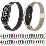 For Xiaomi Mi Band 8 Integrated Metal Case + Milanese Magnetic Watch Band(Silver)