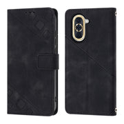 For Huawei nova 10 Skin-feel Embossed Leather Phone Case(Black)