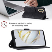 For Huawei nova 10 Skin-feel Embossed Leather Phone Case(Black)