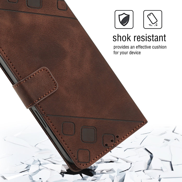 For Huawei nova 10 Skin-feel Embossed Leather Phone Case(Brown)