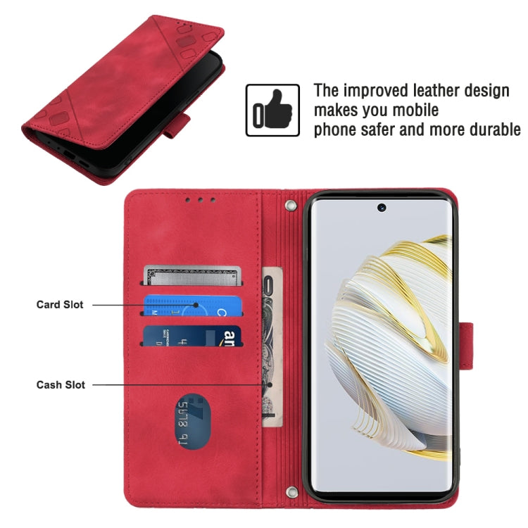 For Huawei nova 10 Skin-feel Embossed Leather Phone Case(Red)