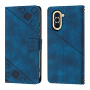 For Huawei nova 10 Skin-feel Embossed Leather Phone Case(Blue)