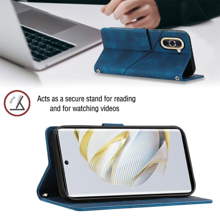 For Huawei nova 10 Skin-feel Embossed Leather Phone Case(Blue)