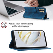 For Huawei nova 10 Skin-feel Embossed Leather Phone Case(Blue)