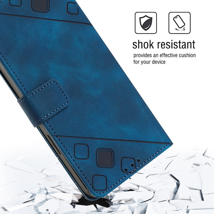 For Huawei nova 10 Skin-feel Embossed Leather Phone Case(Blue)