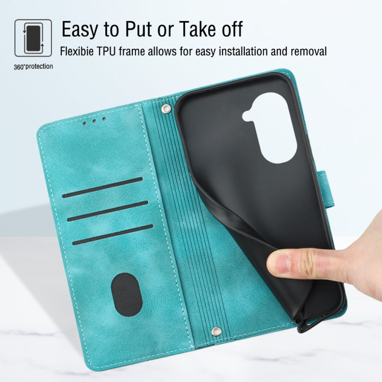For Huawei nova 10 Skin-feel Embossed Leather Phone Case(Green)
