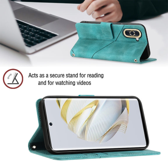 For Huawei nova 10 Skin-feel Embossed Leather Phone Case(Green)