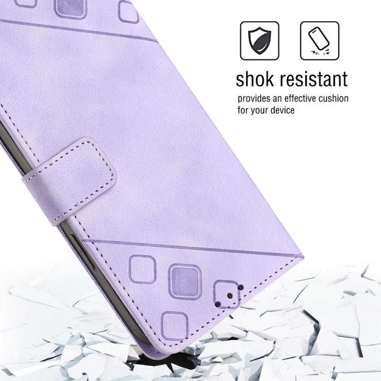 For Huawei nova 10 Skin-feel Embossed Leather Phone Case(Light Purple)