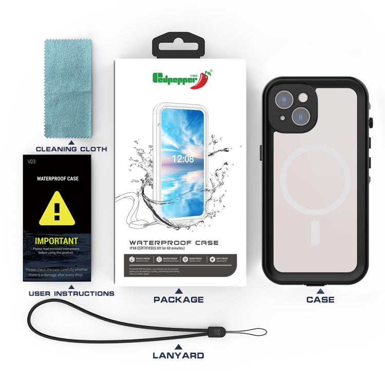 For Samsung Galaxy A54 5G RedPepper Transparent Dot Shockproof Water-resistant PC + TPU Phone Case(Black)
