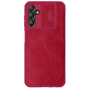 For Samsung Galaxy A14 4G NILLKIN QIN Series Pro Sliding Camera Cover Design Leather Phone Case(Red)