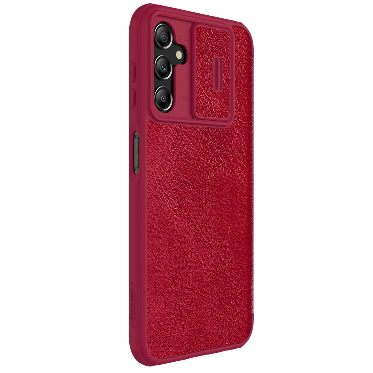 For Samsung Galaxy A14 4G NILLKIN QIN Series Pro Sliding Camera Cover Design Leather Phone Case(Red)