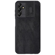 For Samsung Galaxy A14 4G NILLKIN QIN Series Pro Sliding Camera Cover Design Leather Phone Case(Black)