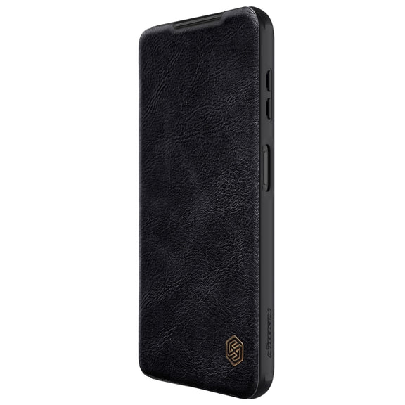 For Samsung Galaxy A14 4G NILLKIN QIN Series Pro Sliding Camera Cover Design Leather Phone Case(Black)