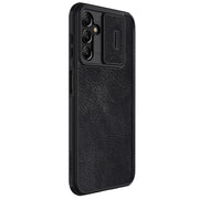 For Samsung Galaxy A14 4G NILLKIN QIN Series Pro Sliding Camera Cover Design Leather Phone Case(Black)