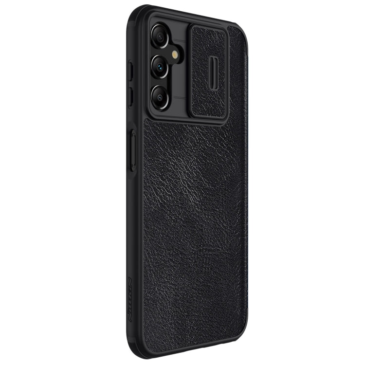 For Samsung Galaxy A14 4G NILLKIN QIN Series Pro Sliding Camera Cover Design Leather Phone Case(Black)