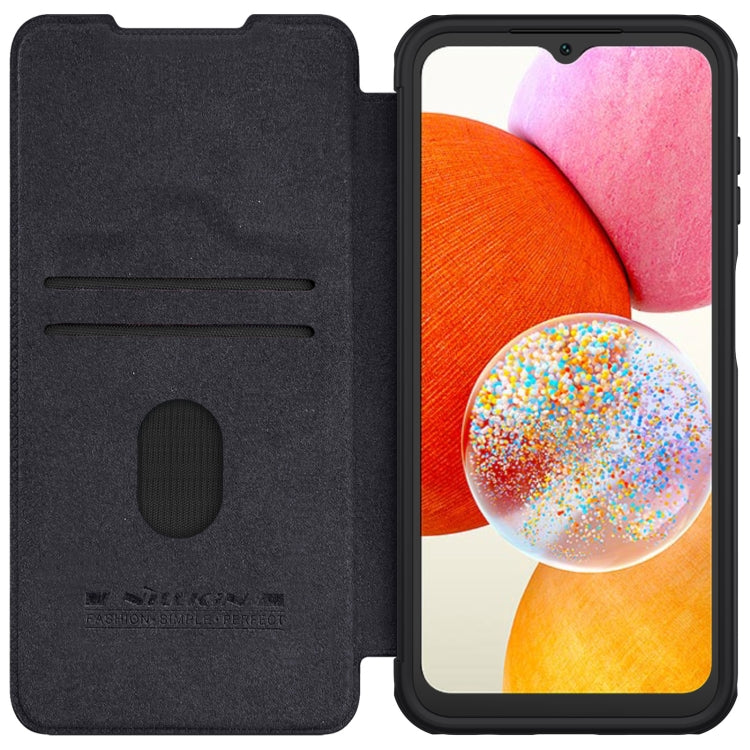 For Samsung Galaxy A14 4G NILLKIN QIN Series Pro Sliding Camera Cover Design Leather Phone Case(Black)