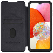 For Samsung Galaxy A14 4G NILLKIN QIN Series Pro Sliding Camera Cover Design Leather Phone Case(Black)