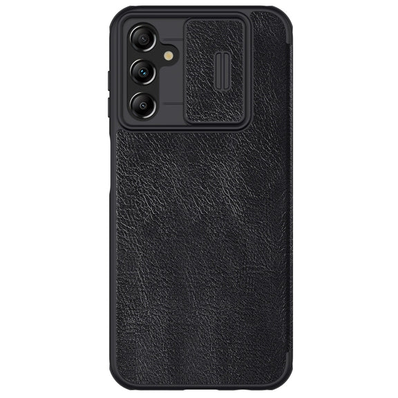 For Samsung Galaxy A14 4G NILLKIN QIN Series Pro Sliding Camera Cover Design Leather Phone Case(Black)