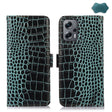For Xiaomi Redmi Note 12 Turbo Crocodile Top Layer Cowhide Leather Phone Case(Green) - Xiaomi Cases by PMC TechLife | Online Shopping South Africa | PMC TechLife
