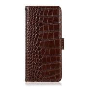 For Xiaomi Redmi Note 12 Turbo Crocodile Top Layer Cowhide Leather Phone Case(Brown)