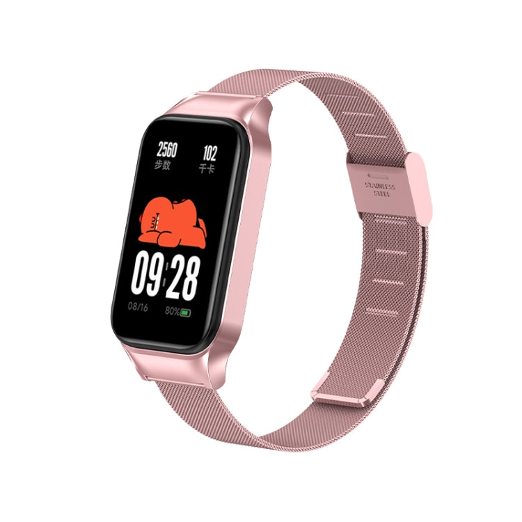 For Redmi Band 2 Milan Buckle Metal Watch Band(Rose Pink)