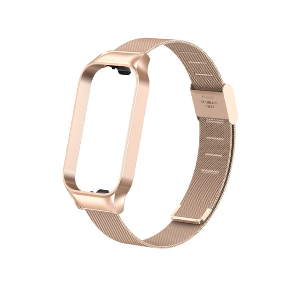 For Redmi Band 2 Milan Buckle Metal Watch Band(Rose Gold)
