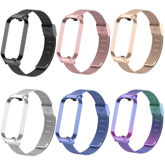For Redmi Band 2 Milan Buckle Metal Watch Band(Rose Pink)