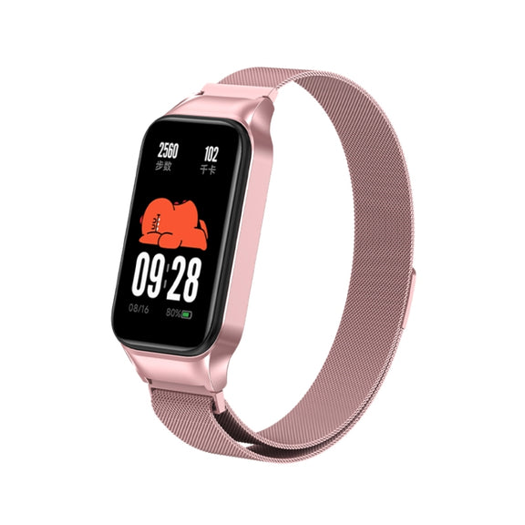 For Redmi Band 2 Milan Magnetic Metal Watch Band(Rose Pink)
