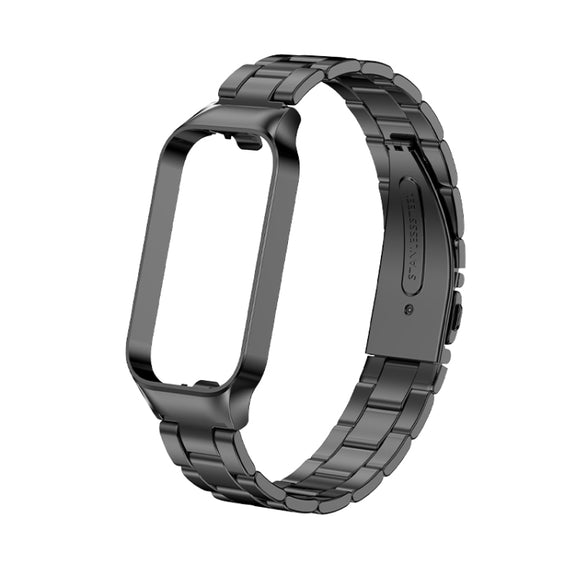 For Redmi Band 2 Three-bead Metal Watch Band(Black)