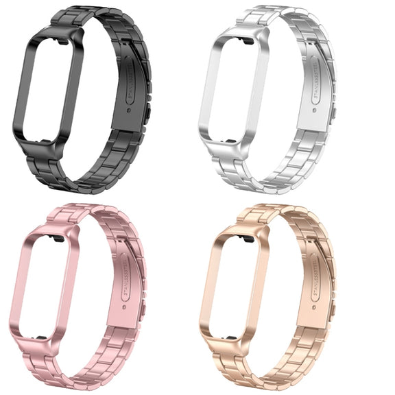 For Redmi Band 2 Three-bead Metal Watch Band(Black)