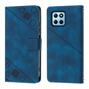 For Honor X6 / X8 5G Skin-feel Embossed Leather Phone Case(Blue)