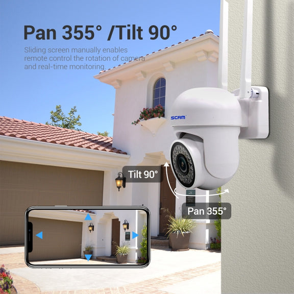 ESCAM PVR007 3MP Smart HD WiFi Camera Support Full Color Night Vision / Motion Detection / Sound Alarm / TF Card(US Plug)