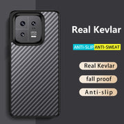 For Xiaomi 13 wlons Magsafe Carbon Fiber Kevlar TPU Phone Case(Black)