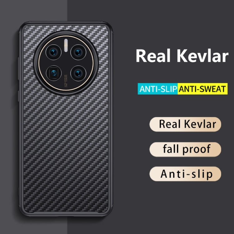 For Huawei Mate 50 wlons Magsafe Carbon Fiber Kevlar TPU Phone Case(Black)