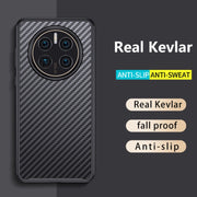 For Huawei Mate 50 wlons Magsafe Carbon Fiber Kevlar TPU Phone Case(Black)